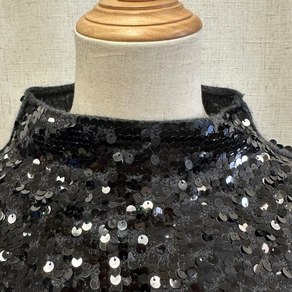 Anthropologie Pilcro Alani sequined cashmere mock-neck sweater Size Small - Picture 9 of 12